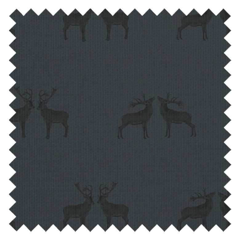 Majestic Stag Fabric in Oxford Blue