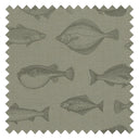 Gone Fishing Fabric in Warm Grey