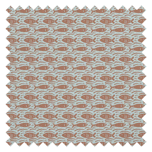 Catch of the Day Fabric in Autumn Spice on Duck Egg