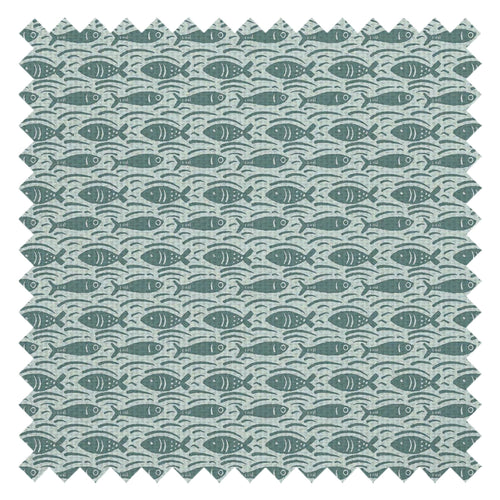 Catch of the Day Fabric in Teal on Duck Egg