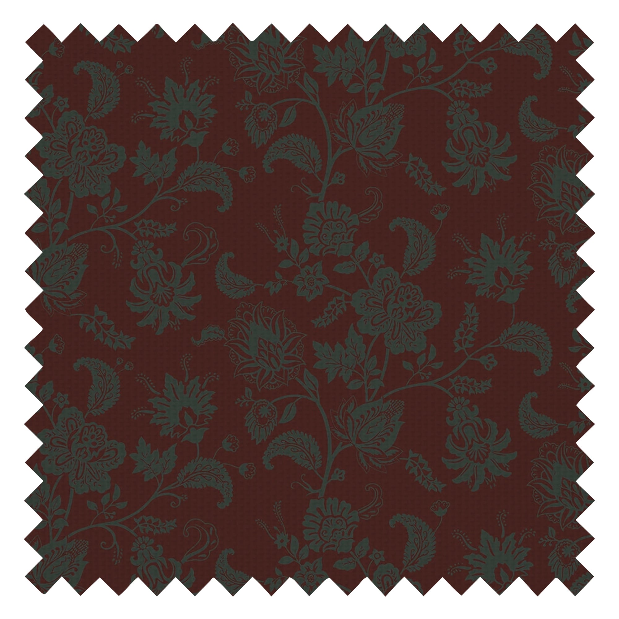 Balmoral Baroque Fabric in Pine Green and Garnet