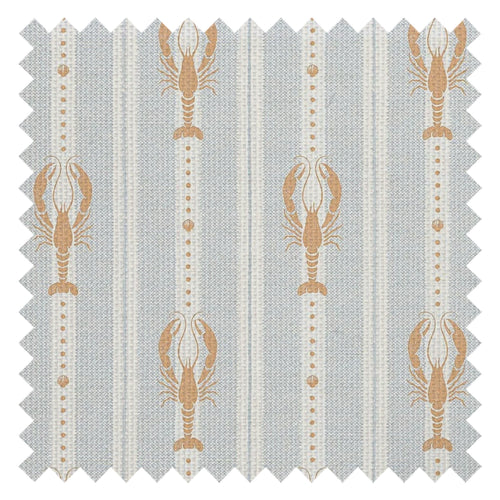 Jersey Lobster Fabric in Peach and Mineral Mist
