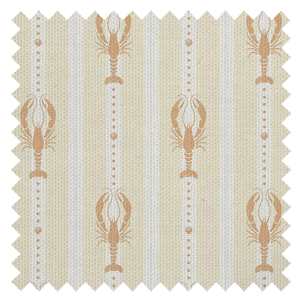 Jersey Lobster Fabric in Peach and Soft Ochre