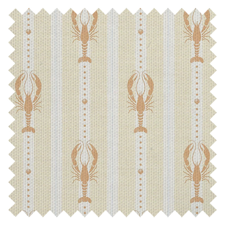 Jersey Lobster Fabric in Peach and Soft Ochre