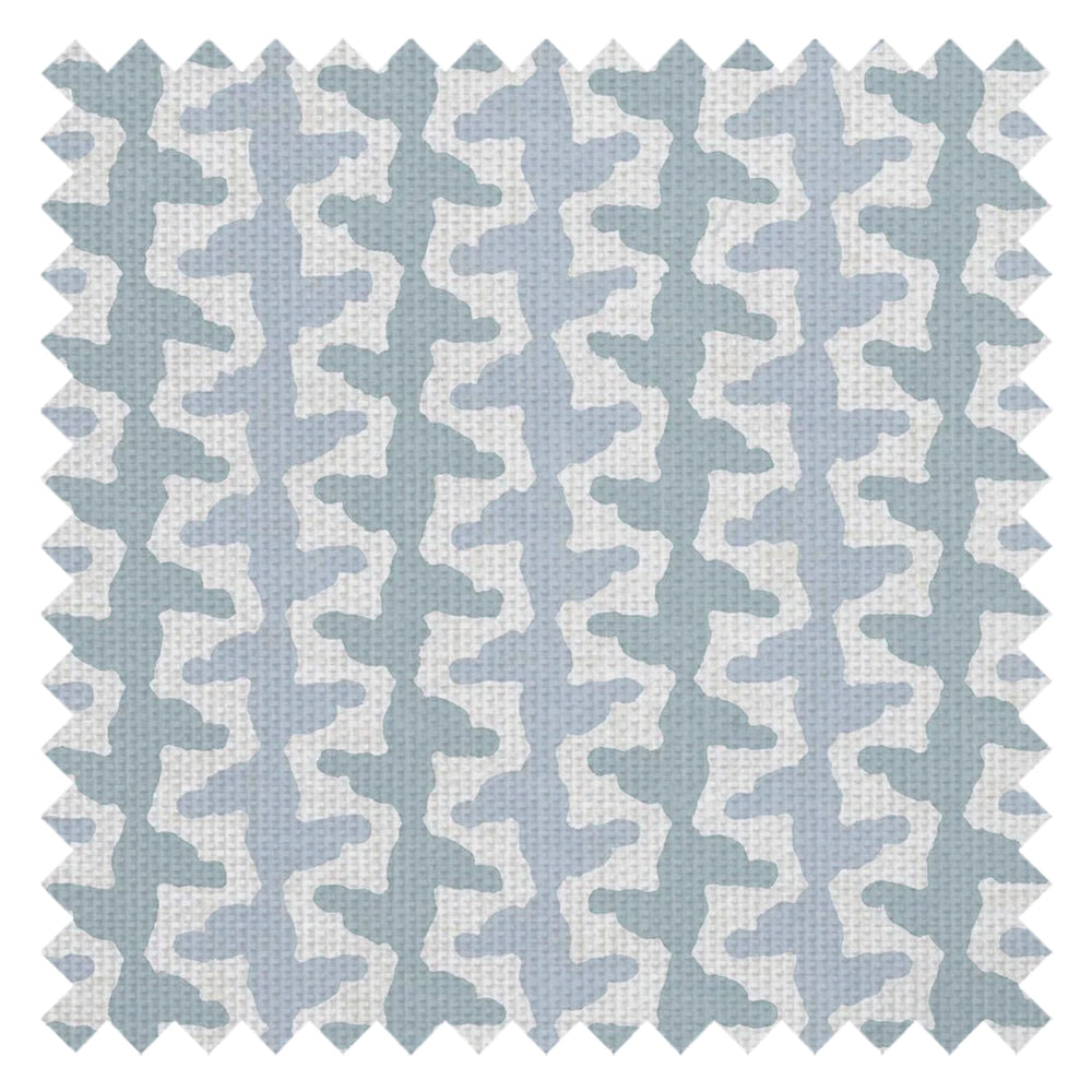 Morning Shore Fabric in Mineral Mist and Cornflower Blue