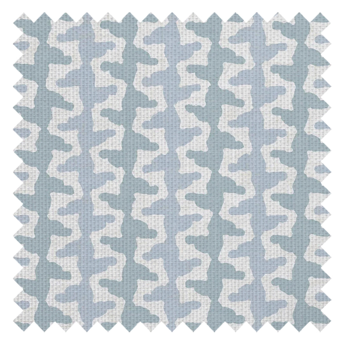 Morning Shore Fabric in Mineral Mist and Cornflower Blue