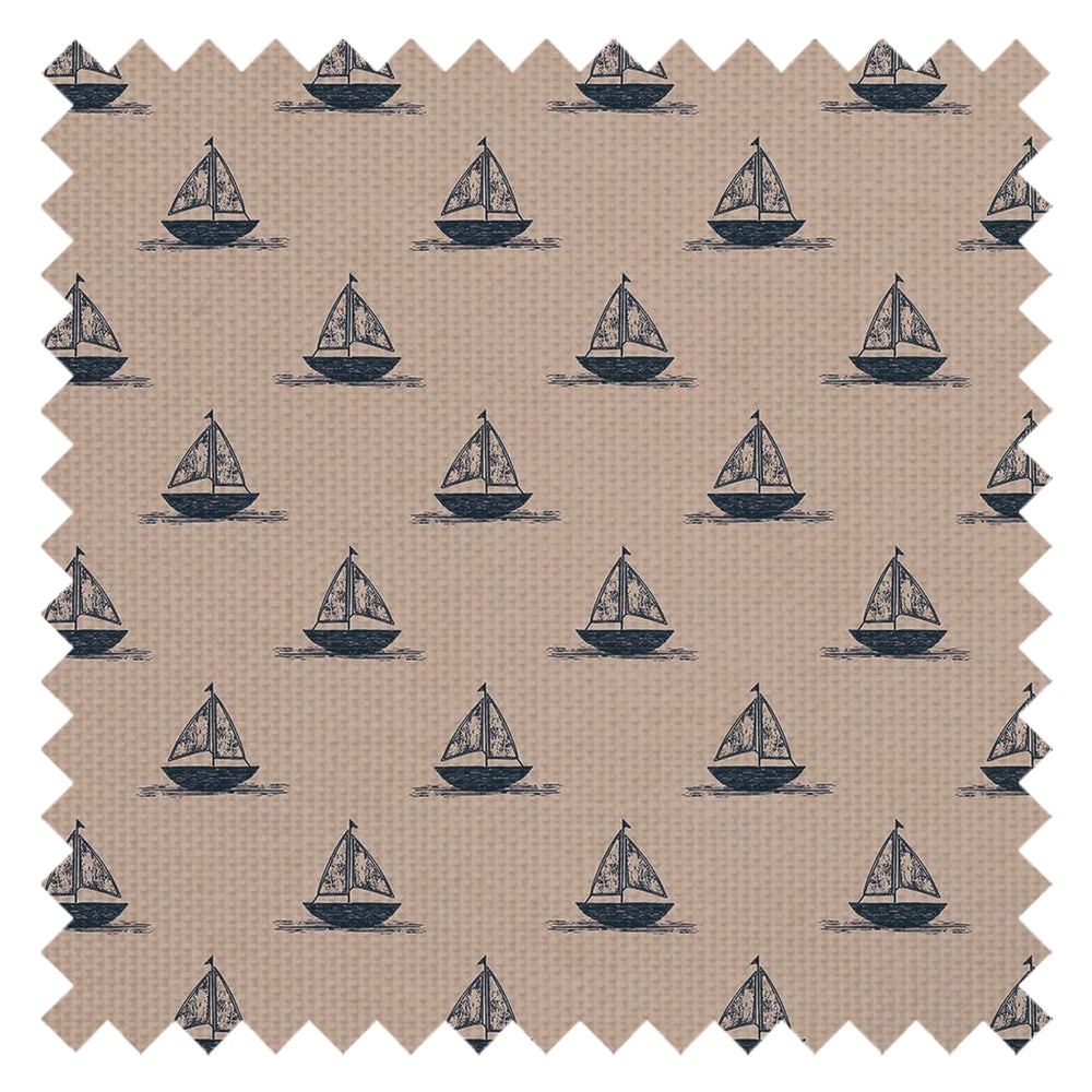Sail Away Fabric in Classic Navy on Soft Spice