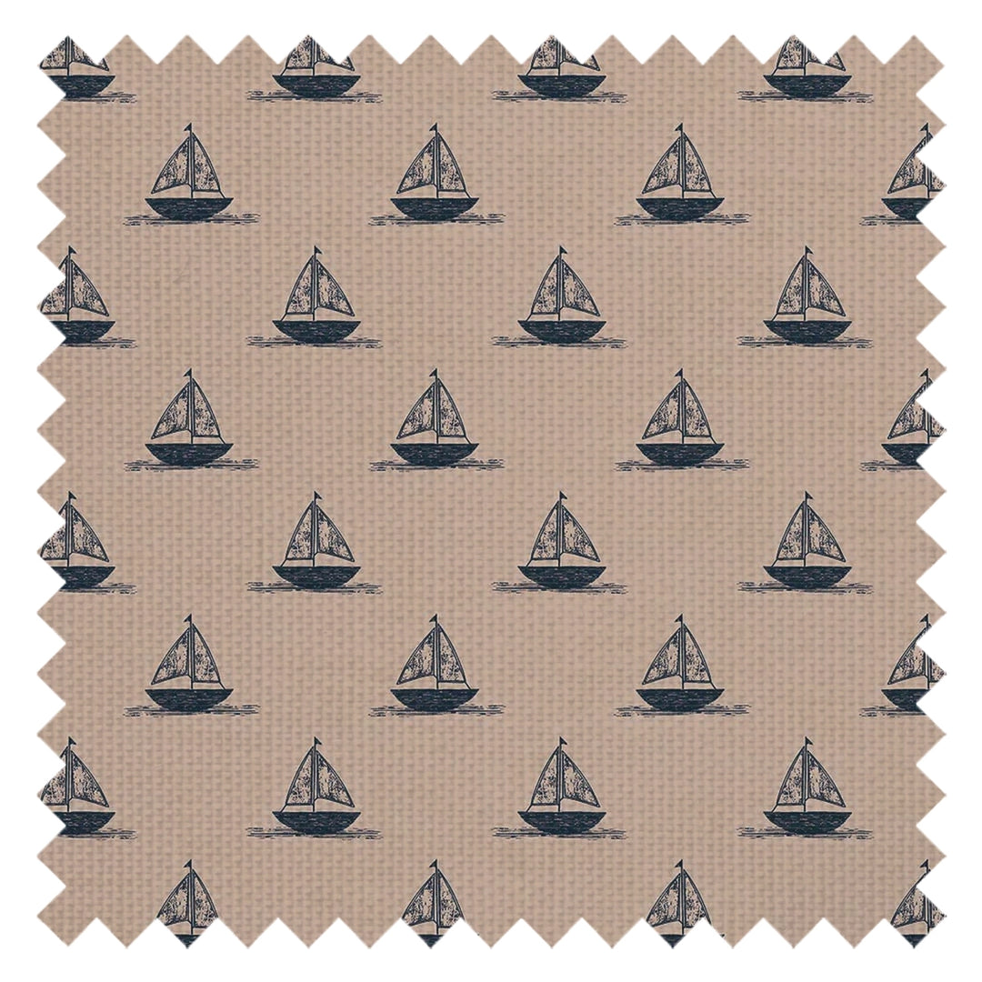 Sail Away Fabric in Classic Navy on Soft Spice