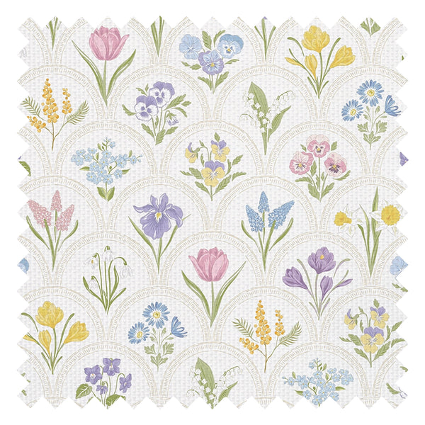 Flowers for Victoria Fabric in Country Pastels