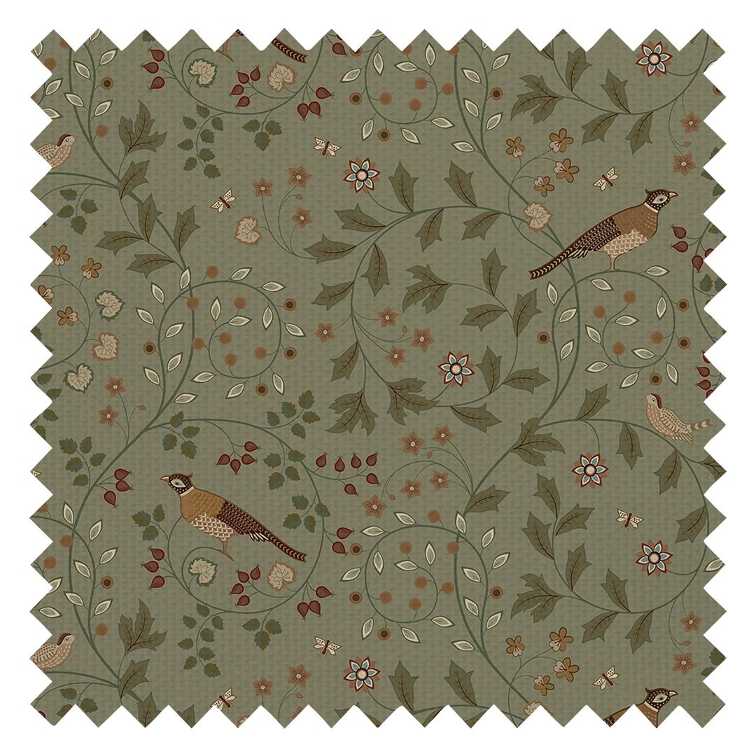 The Grand Estate Fabric in Rural Tones on Sage Green