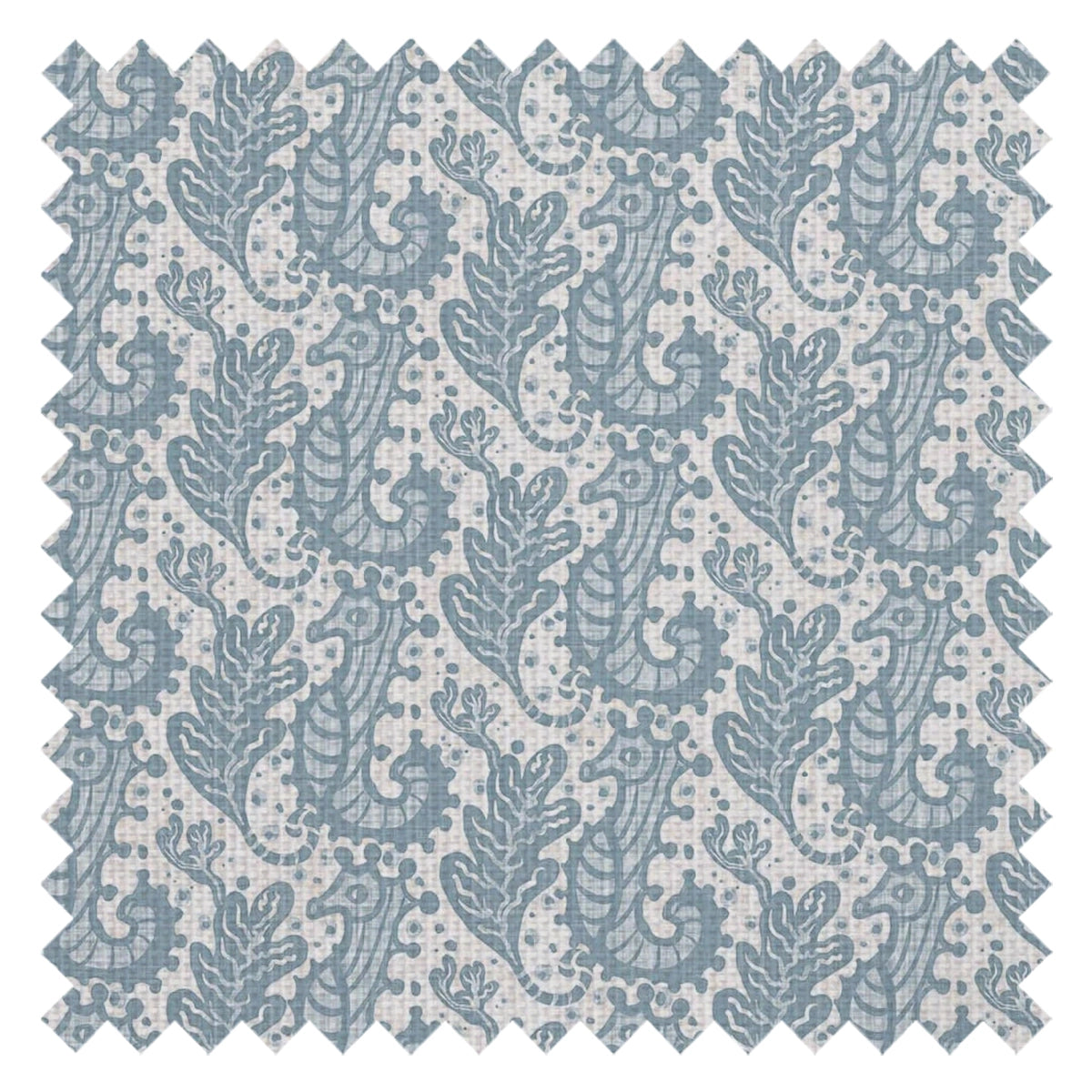Shetland Seahorses Fabric in Cornflower Blue