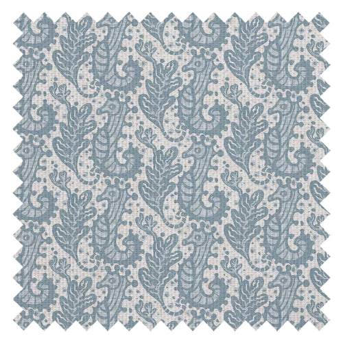 Shetland Seahorses Fabric in Cornflower Blue
