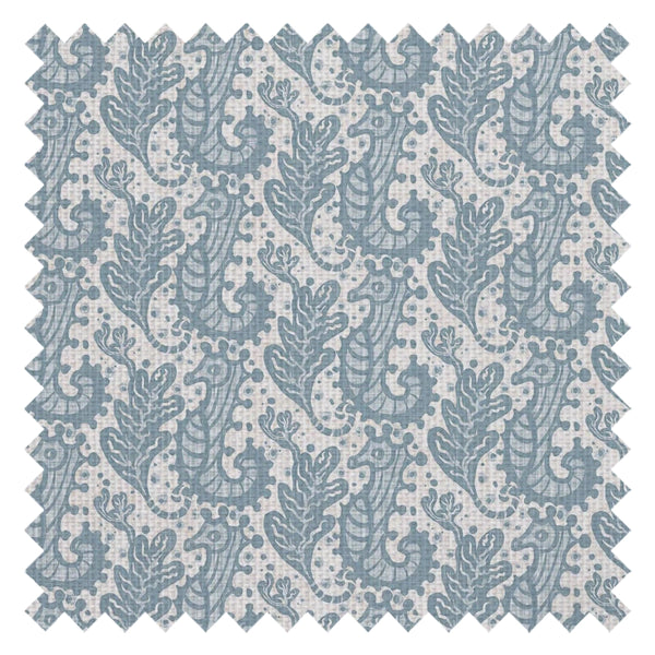 Shetland Seahorses Fabric in Cornflower Blue