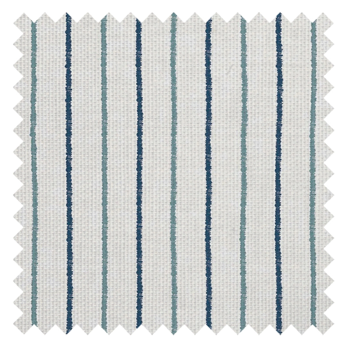 Shoreline Stripes Fabric in Classic Navy and Teal on Sand