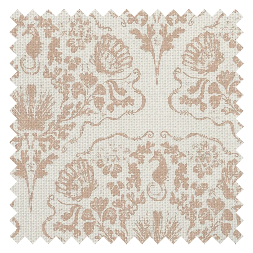 St. Mawes Lace Fabric in Soft Spice on Pearl White
