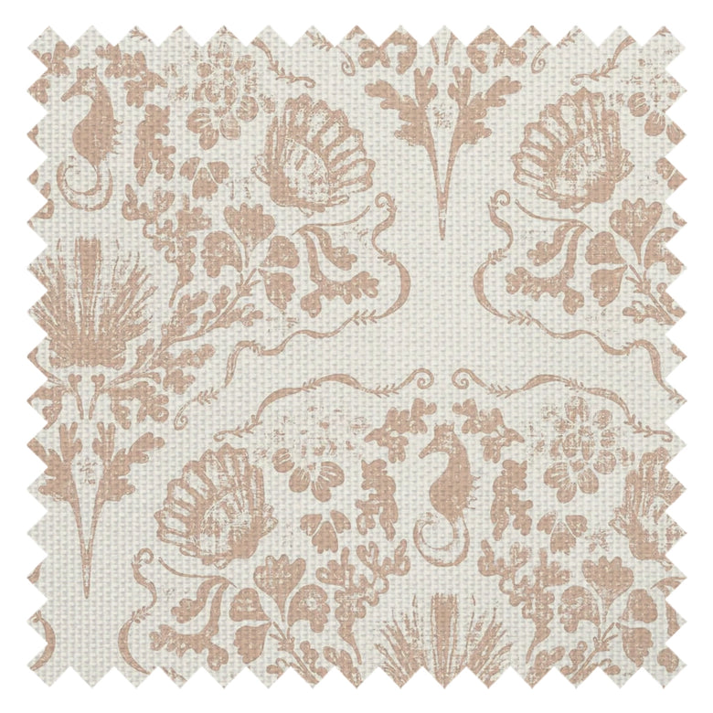 St. Mawes Lace Fabric in Soft Spice on Pearl White