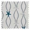 Underwater Treasure Fabric in Classic Navy on Pearl White