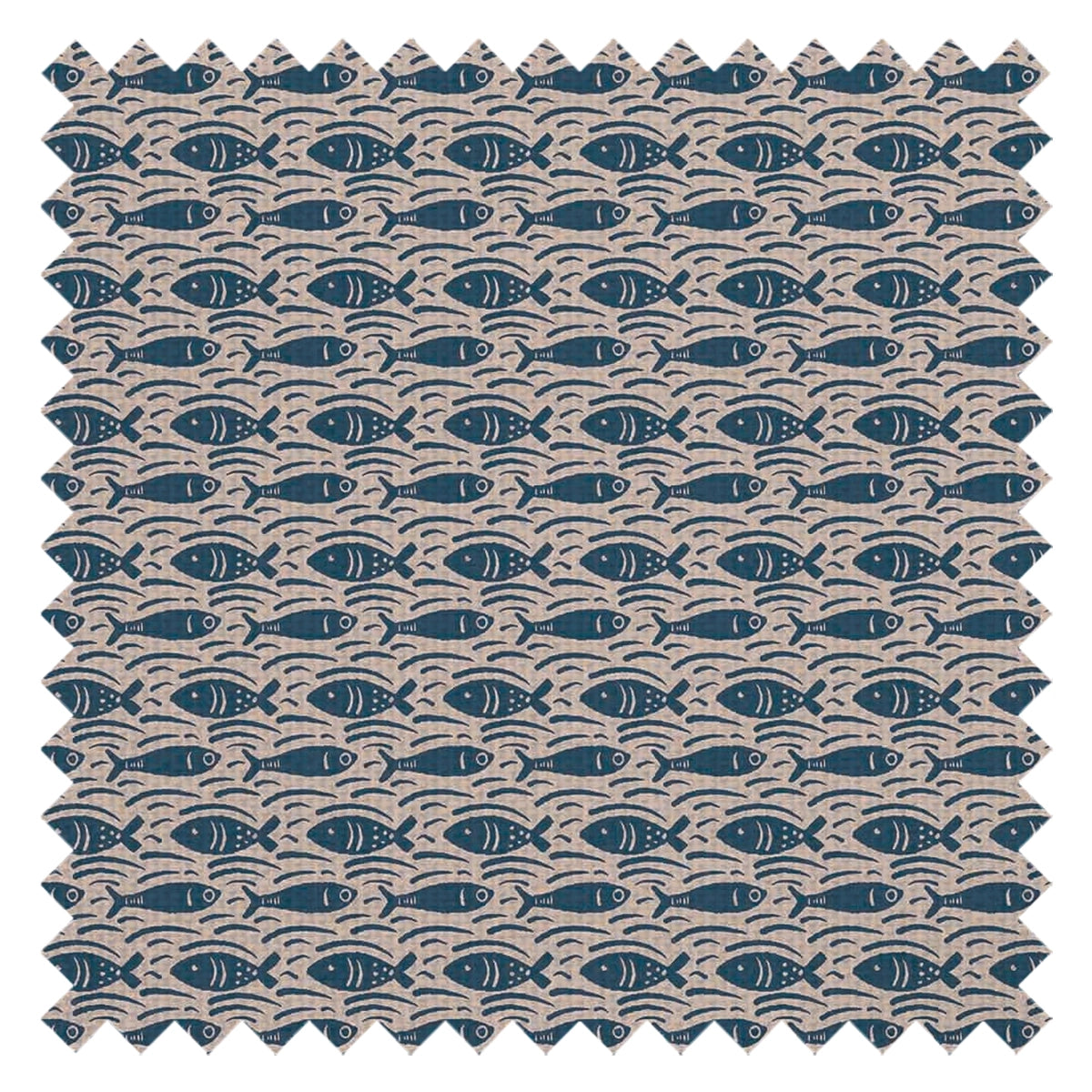 Catch of the Day Fabric in Classic Navy on Lady Coral