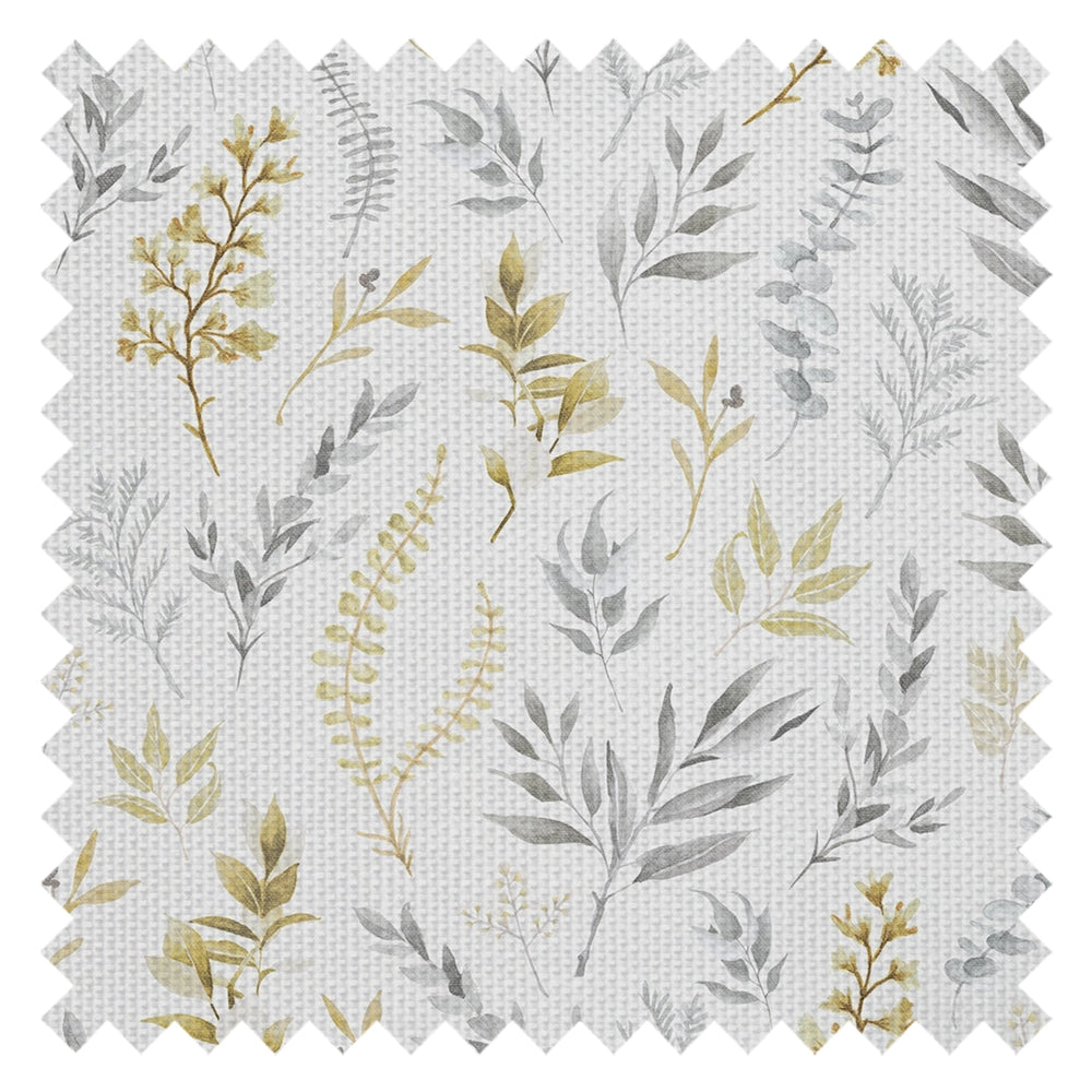 Countryside Trail Fabric in Ochre and Vintage Grey on Soft Cream