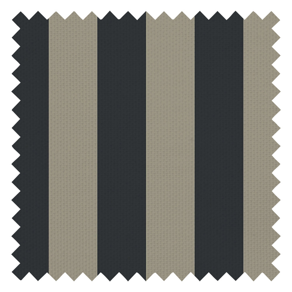 Regent Stripe Fabric in Oxford Blue and Warm Grey