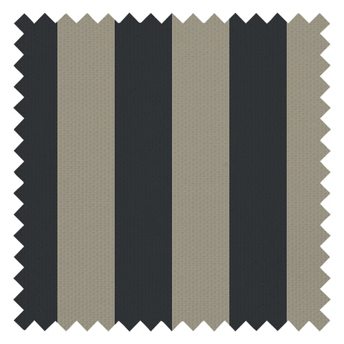 Regent Stripe Fabric in Oxford Blue and Warm Grey