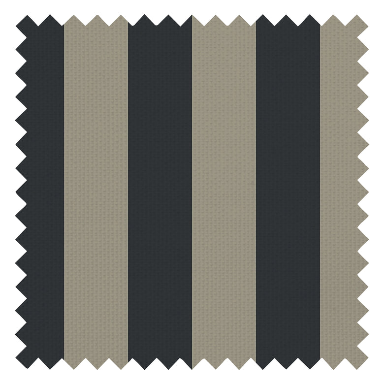 Regent Stripe Fabric in Oxford Blue and Warm Grey
