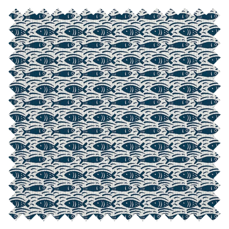 Catch of the Day Fabric in Classic Navy