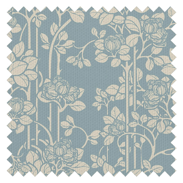 Garden Trellis Fabric in Mineral and Vintage Cream