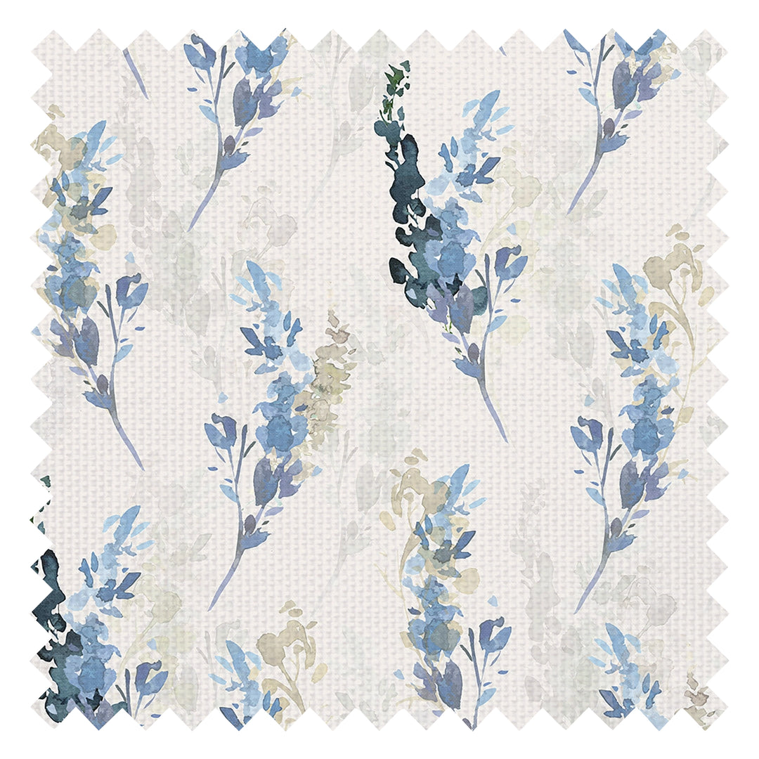 Wild Stocks Fabric in China Blue and Linen Cream