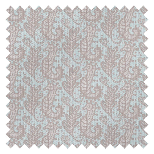 Shetland Seahorses Fabric in Vintage Rose on Mineral