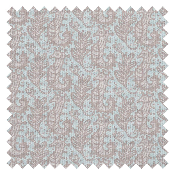 Shetland Seahorses Fabric in Vintage Rose on Mineral