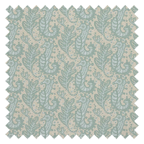 Shetland Seahorses Fabric in Duck Egg on Sand