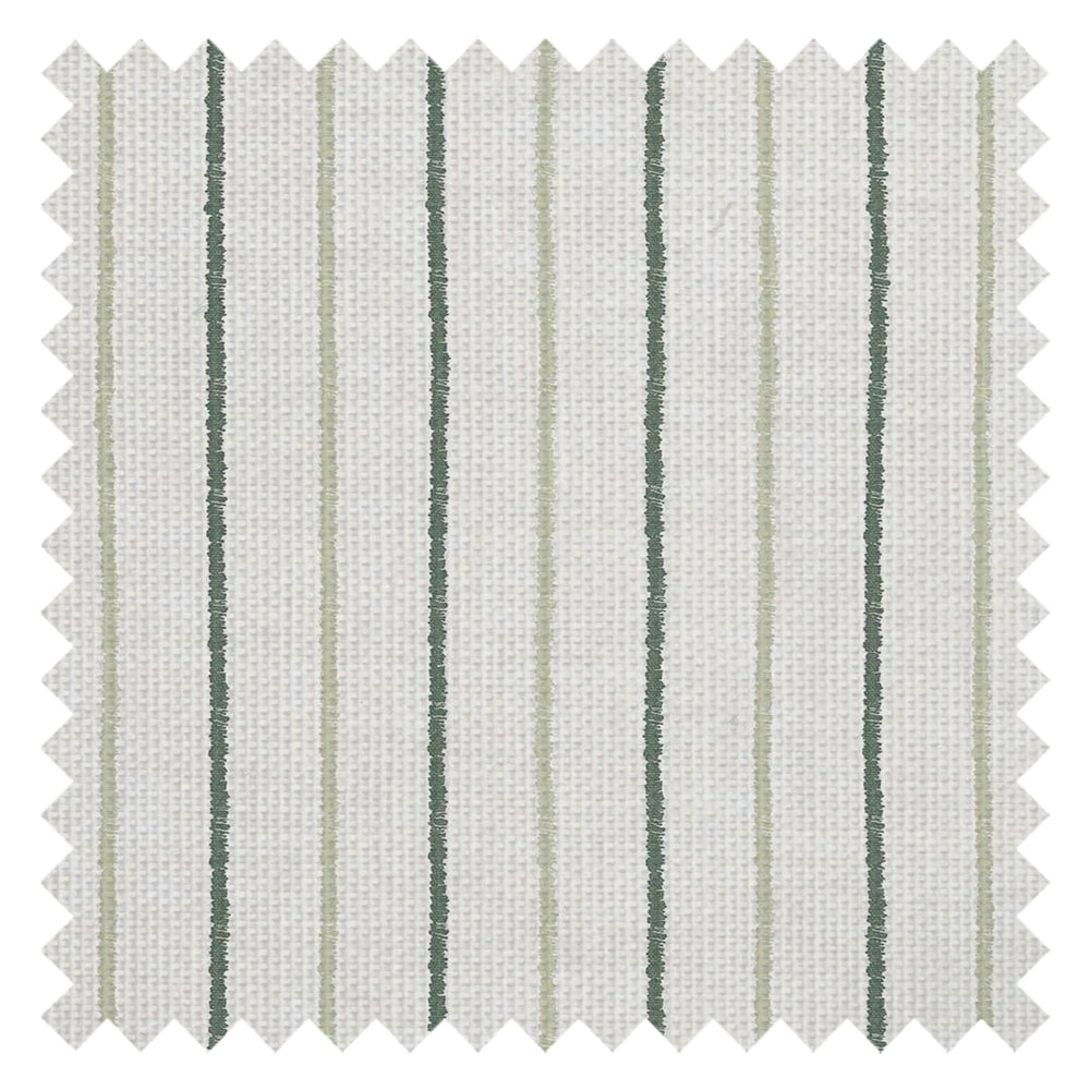 Shoreline Stripes Fabric in Slow Cooked Sage and Rustic Green on Sand