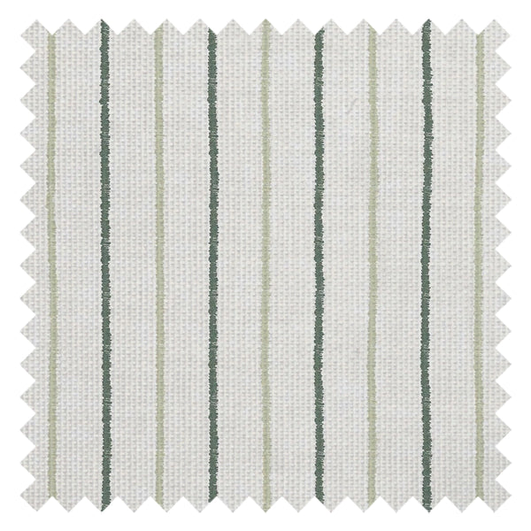 Shoreline Stripes Fabric in Slow Cooked Sage and Rustic Green on Sand