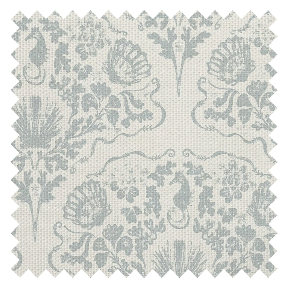St. Mawes Lace Fabric in Soft Rustic Green on Vintage Cream