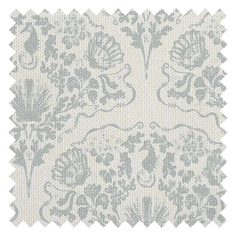 St. Mawes Lace Fabric in Soft Rustic Green on Vintage Cream