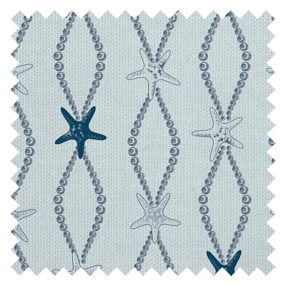 Underwater Treasure Fabric in Classic Navy on Duck Egg