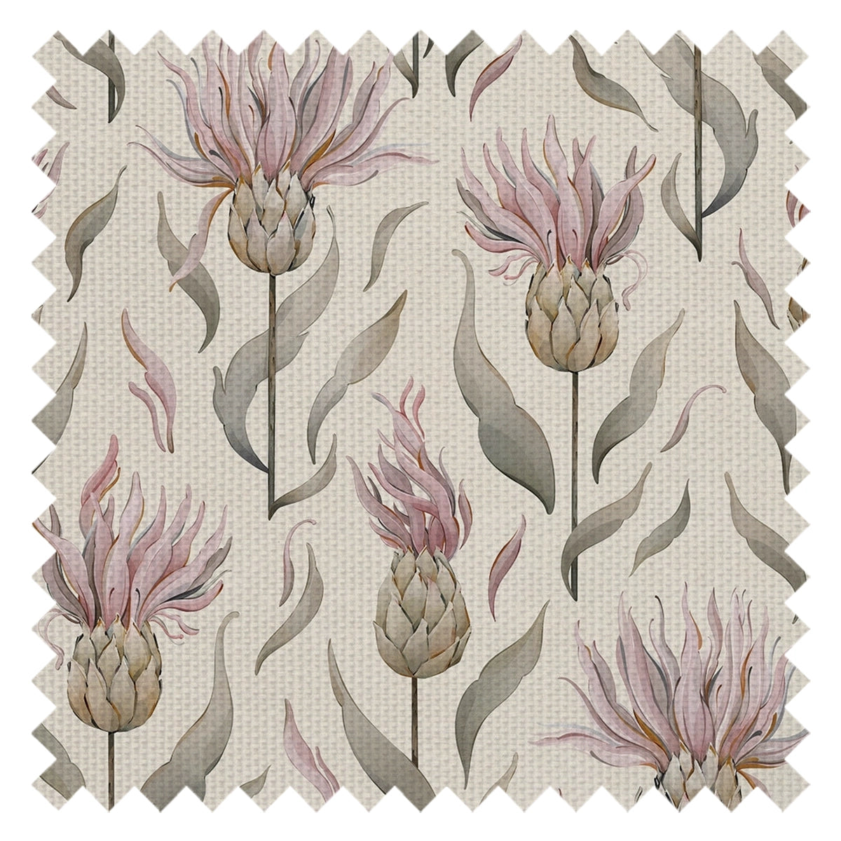 Thistle Royale Fabric in Vintage Cream