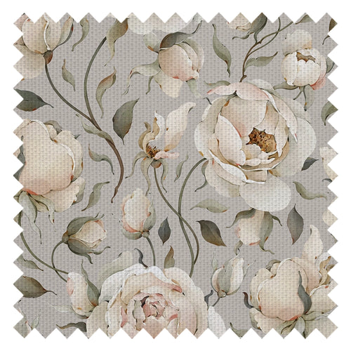 Enchanted Roses Fabric in Blush on Vintage Grey