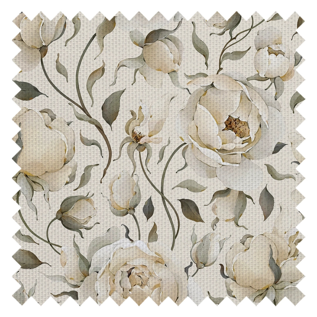 Enchanted Roses Fabric in Ivory on Vintage Cream
