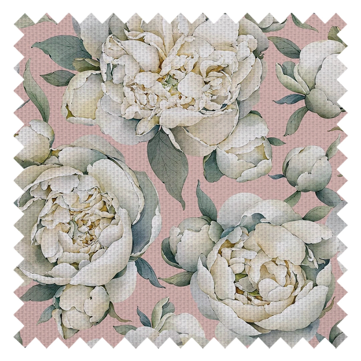 English Garden Peonies Fabric in Dusty Pink