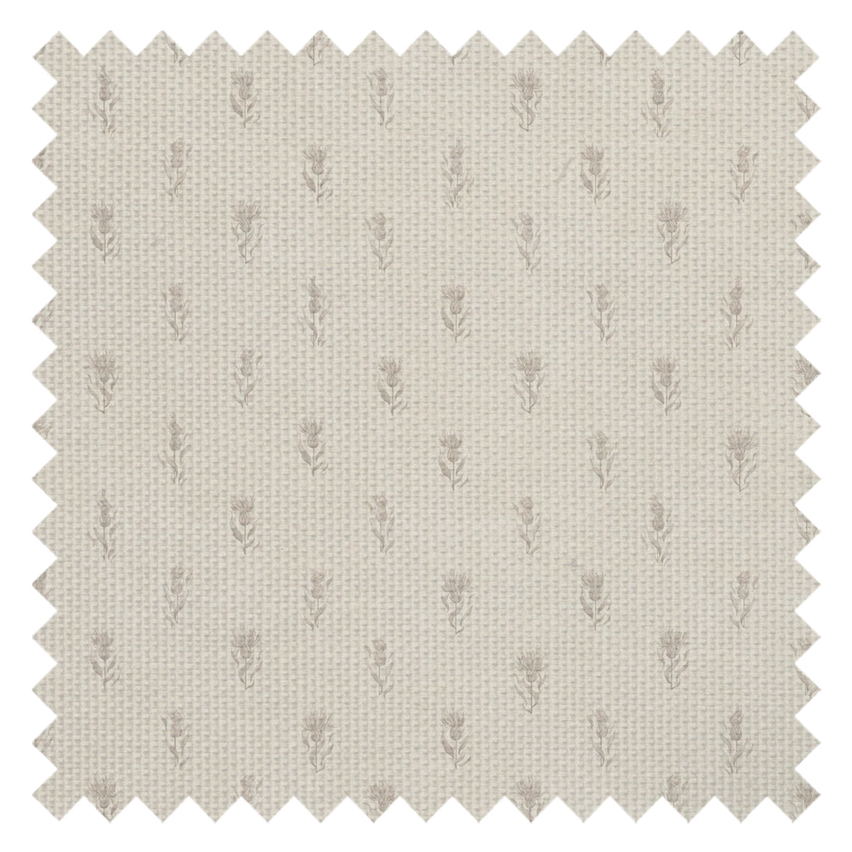 Wee Thistle Fabric in Castle Stone on Vintage Cream