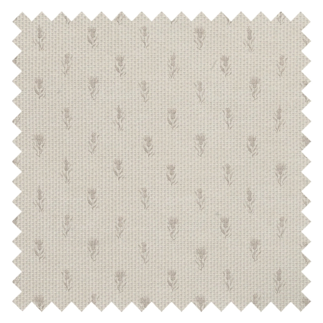 Wee Thistle Fabric in Castle Stone on Vintage Cream