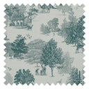 Toile De Jouy Fabric in Deep Teal