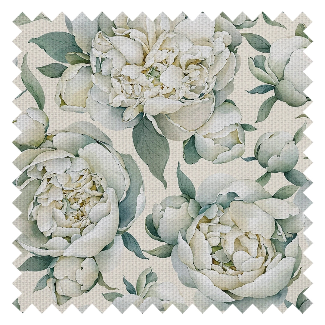 English Garden Peonies Fabric in Vintage Cream