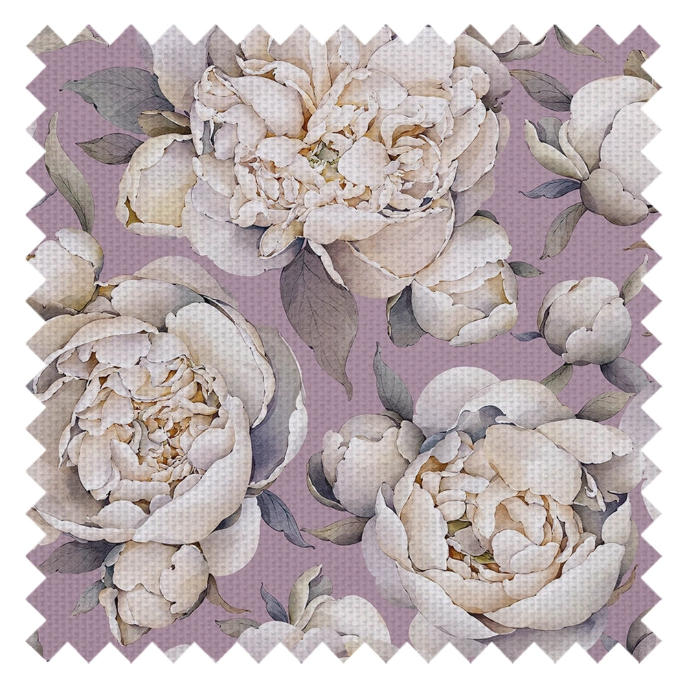 English Garden Peonies Fabric in English Lavender