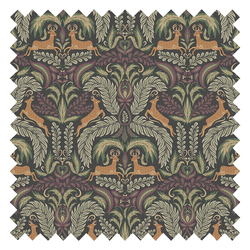 The Endearing Deer Fabric in Rich Tones