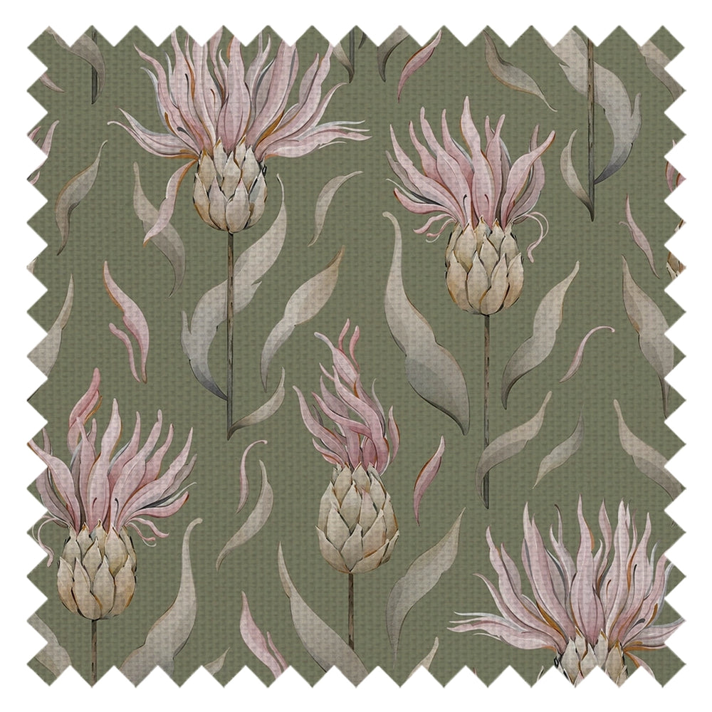 Thistle Royale Fabric in New Forest Green