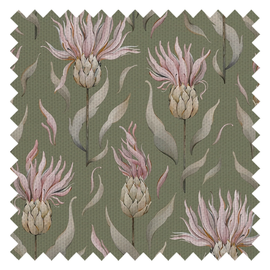 Thistle Royale Fabric in New Forest Green