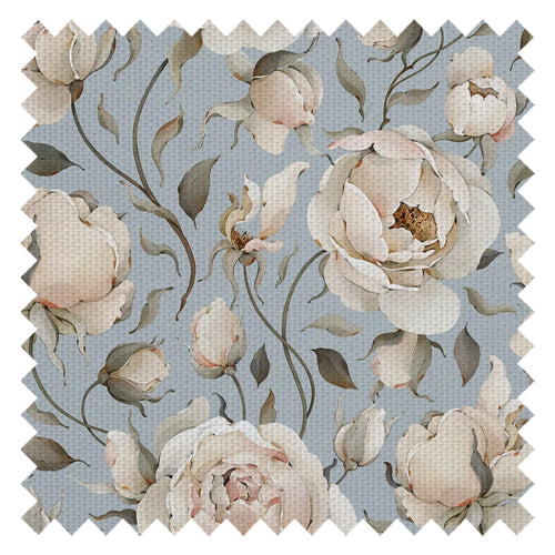Enchanted Roses Fabric in Blush on Mineral Mist